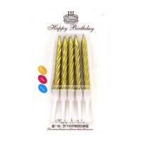 Свічки для торта золоті Gold 10 шт