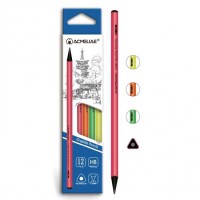 Олівець чорнографітний Acmeliae Неон, HB, трикутний корпус, чорне дерево, 2.2 мм, 12 шт.