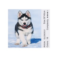 Алмазна мозаїка за номерами Хаскі 60531, 30x40 см