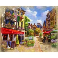 Алмазна мозаїка на підрамнику Старовинні вулиці 40×50 см 70903_BGLE