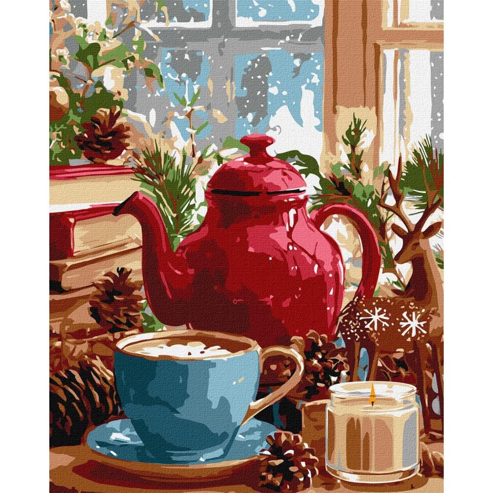 Набір для розпису по номерах "Зимова атмосфера вдома" Ideyka 40х50см КНО5745