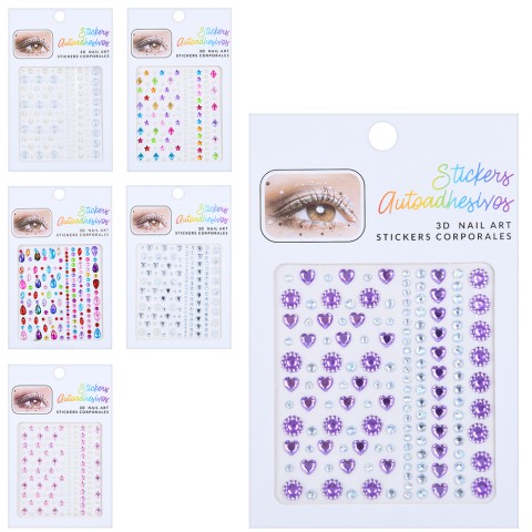 Косметика Наліпки-стрази, на листі, 10.5-16 см (В асортименті)