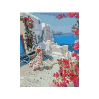 Набір для творчості алмазна картина Дівчина на прогулянці Strateg KB104, 30x40 см