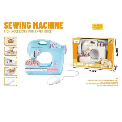 Швейна машинка, на батарейках, шиє, підсвічування, нитки, тканина, інструкція (В асортименті) XS25055