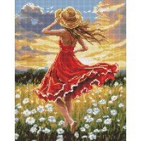 Набір з алмазною мозаїкою на підрамнику Танець в полі Ideyka AMO8250, 40x50 см