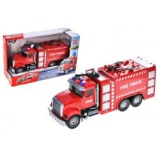 Машина інерційна RJ6673-2 "Пожежна" озвучена, зі світлом, в коробці р.29,5x11x17,5 см
