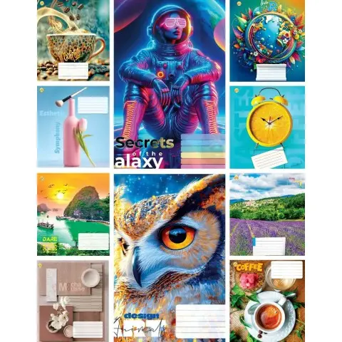 Зошити учнівські 36 аркушів лінія Тверда Мікс 36ЛВ2, 20 шт. в упаковці