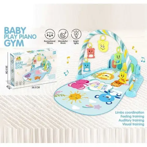 Килимок піаніно мелодії підсвічування 5 підвісок 4 брязкальця 518B15