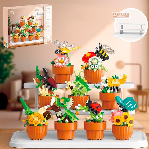 Конструктор Набір квітів у горщиках з комахами, P2294, 1670 деталей