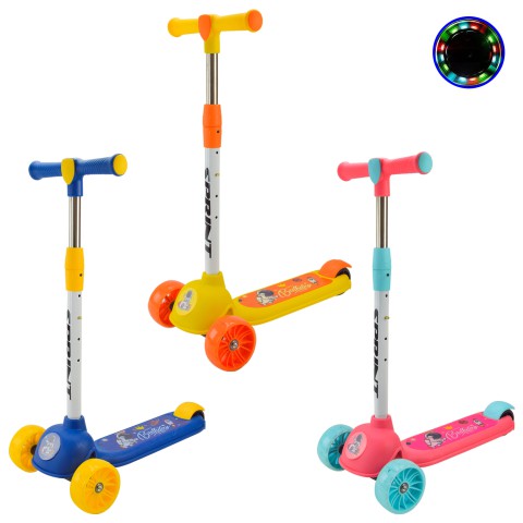 Самокат дитячий триколісний, 2 колеса PU зі світлом, заднє пластикове, SC2417 (В асортименті)