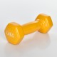 Гантель із вініловим покриттям, 1 кг, жовта, 14x4.5x5.5 см