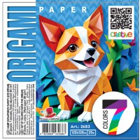 Папір для орігамі, 120x120 мм, 35 аркушів, 7 кольорів