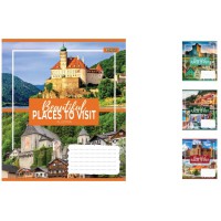 Зошити учнівські 24 аркуша клітинка. 1В Small towns, 20 шт. в упаковці