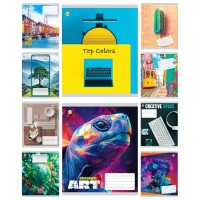 Зошити учнівські 60 аркушів клітинка Тверда Мікс 4, 10 шт. в упаковці