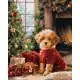 Картина за номерами Пудель біля ялинки Ideyka 40×50 см КНО6832