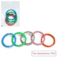PLA філомент, запаска для 3D ручки, 5 шт., 5 кольорів, по 3 м, 1.75 мм, 15x21x2.5 см