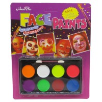 Фарба для гриму із пензлем, 8 кольорів