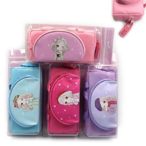 Пенал Girl, 2 відділення, 20x9x6.5 см, 1744DB (В асортименті)