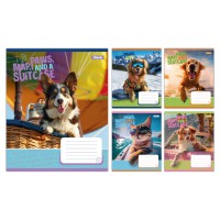 Зошити учнівські 18 аркушів клітинка 1B Travelers, 25 шт. в упаковці