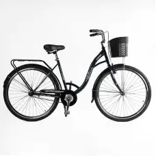 Велосипед міський Corso Fortuna темно-зелений FR-28083 28" + кошик, одношвидкісний