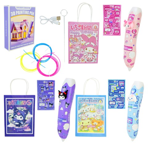 3D ручка Kuromi, шнури, зарядне, інструкція, SK301-2MLD/2YG/3KLM (В асортименті)