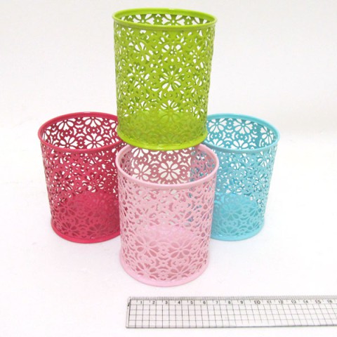 Підставка для ручок кругла, ажурна металева, 84x98 мм (В асортименті)