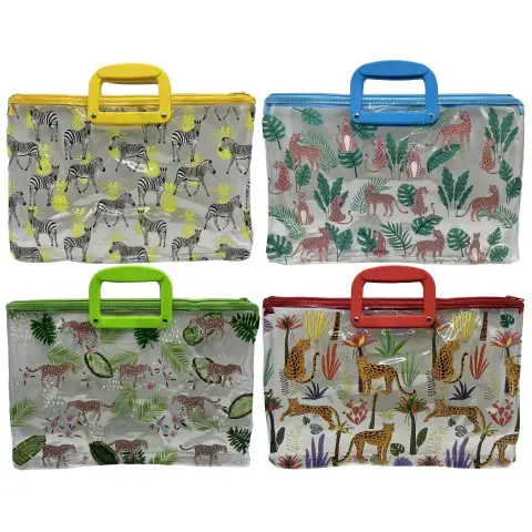 Папка-портфель ПВХ прозора Тварини, 28x39 см, 30 мкм, 33-А (В асортименті)