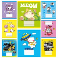 Зошити учнівські 12 аркушів коса лінія Тверда Мікс 4, 25 шт. в упаковці