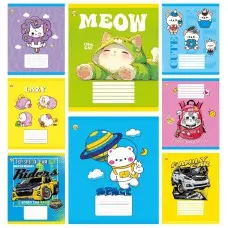 Тетради ученические 12 листов косая линия Тверда Мікс 4, 25 шт. в упаковке