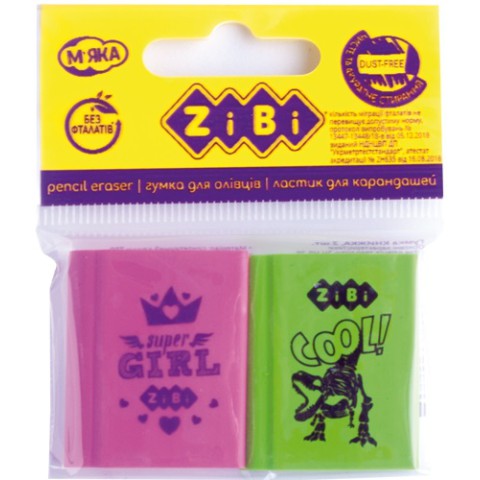 Ластик Книжка, 30x25x8 мм, 2 шт. у упаковці, 4 шт.