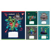 Зошити учнівські 12 аркушів коса лінія Yes Minecraft Heroes, 25 шт. в упаковці
