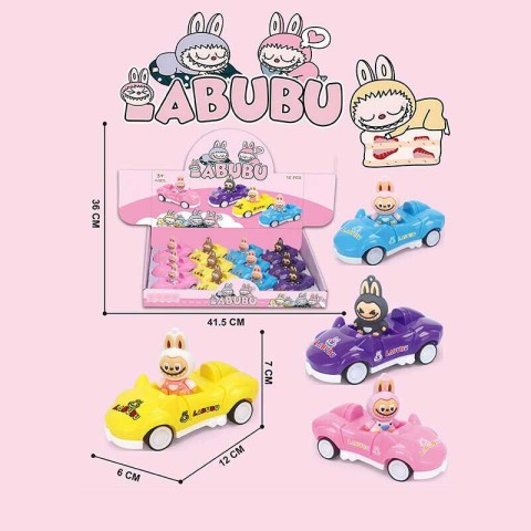Машинка LABUBU з героєм інерційна 12 см 3355-13