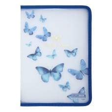 Папка-конверт на блискавці ARABESKI, А4, матовий напівпрозорий пластик, синій-електрик, ціна за 2 шт. //