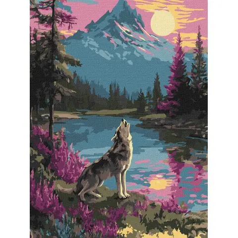 Картина за номерами Одинокий вовк Ideyka 30×40 см КНО6820