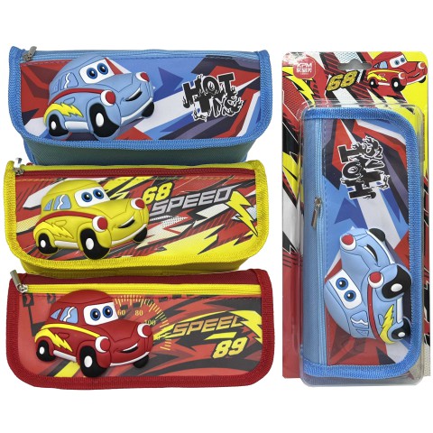 Пенал-косметичка Силіконовий-Тачки, 2 змійки, 8x24 см (В асортименті)