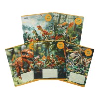 Зошити учнівські 12 аркушів клітинка KIDS LINE DINO, 25 шт. в упаковці