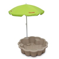 Пісочниця-басейн Квітка з парасолькою Фламінго, світло-коричнева, d80 см