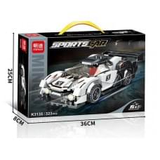 Конструктор “Автомобіль”, 323 деталі, гумові шини, рухомі елементи, в кор. 36*25*8см /36/