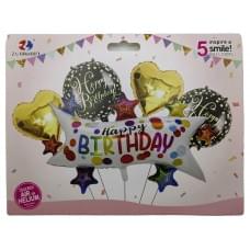 Н-р фольгованих куль "Happy Birthday " 110см,4шт.*45см (40*10)