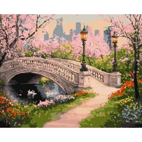 Набір для розпису по номерах Весняний парк, Ideyka, 30x40 см, КНО3663