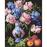 Набір з алмазною мозаїкою Краса ірисів Ideyka AMO8123, 40x50 см