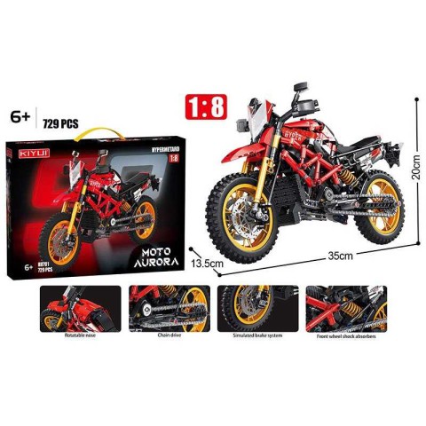Конструктор Мотоцикл 729 деталей гумові шини H8701