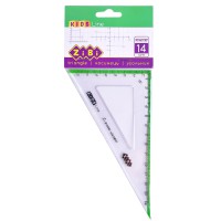 Косинець KIDS Line, 140 мм, 90°/60°, з салатовою смужкою, блістер, 12 шт. в упаковці