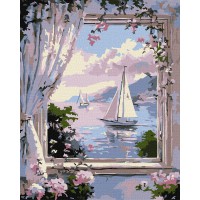 Набір для розпису по номерах Чарівна гавань, Ideyka, 40x50 см, КНО6379