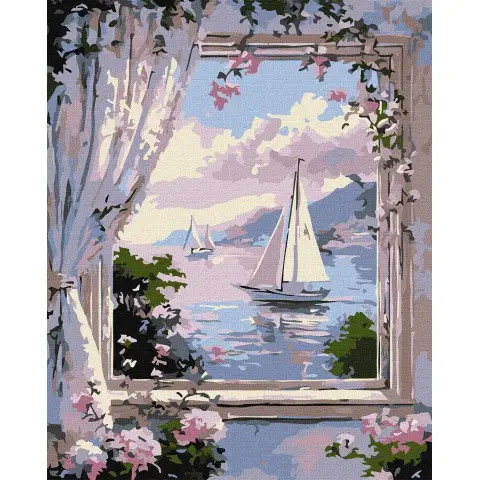 Набір для розпису по номерах Чарівна гавань, Ideyka, 40x50 см, КНО6379