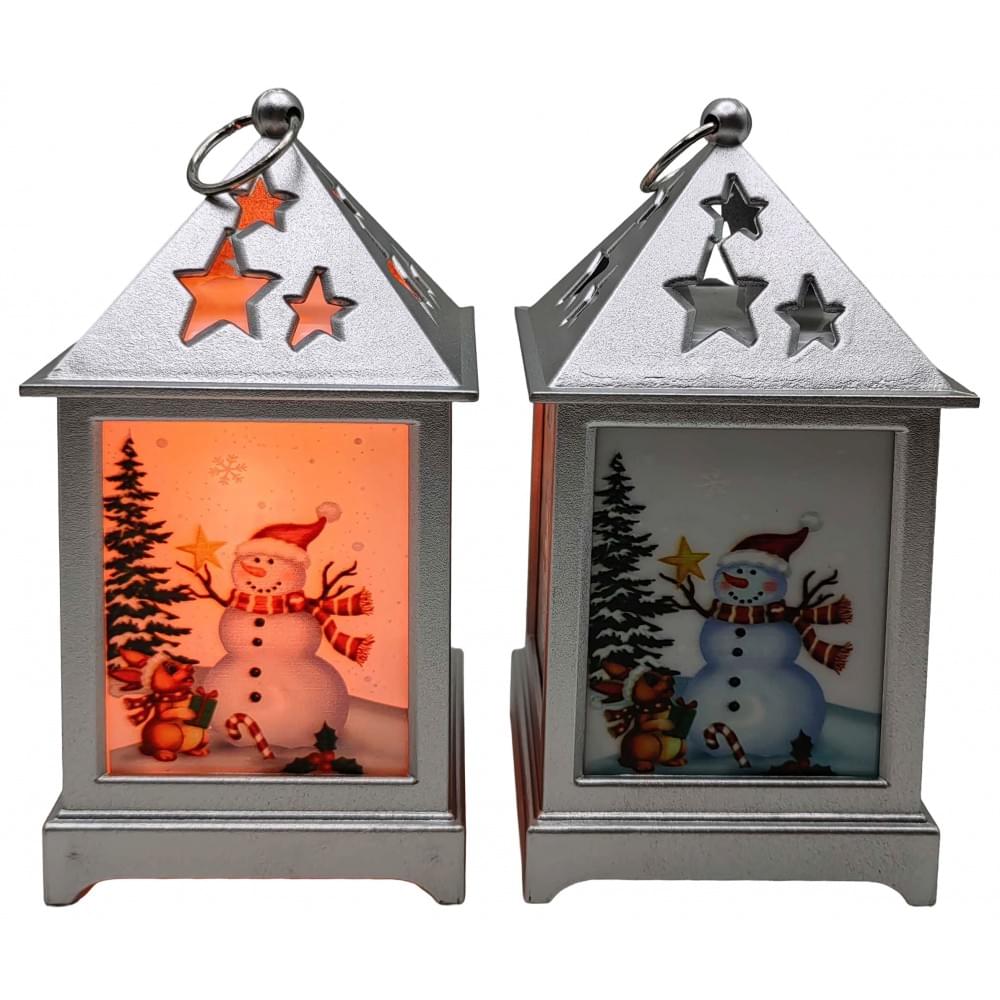 Ліхтар декор.новорічний світящ.LED"Сніговик" 12*6.5см (1*160)