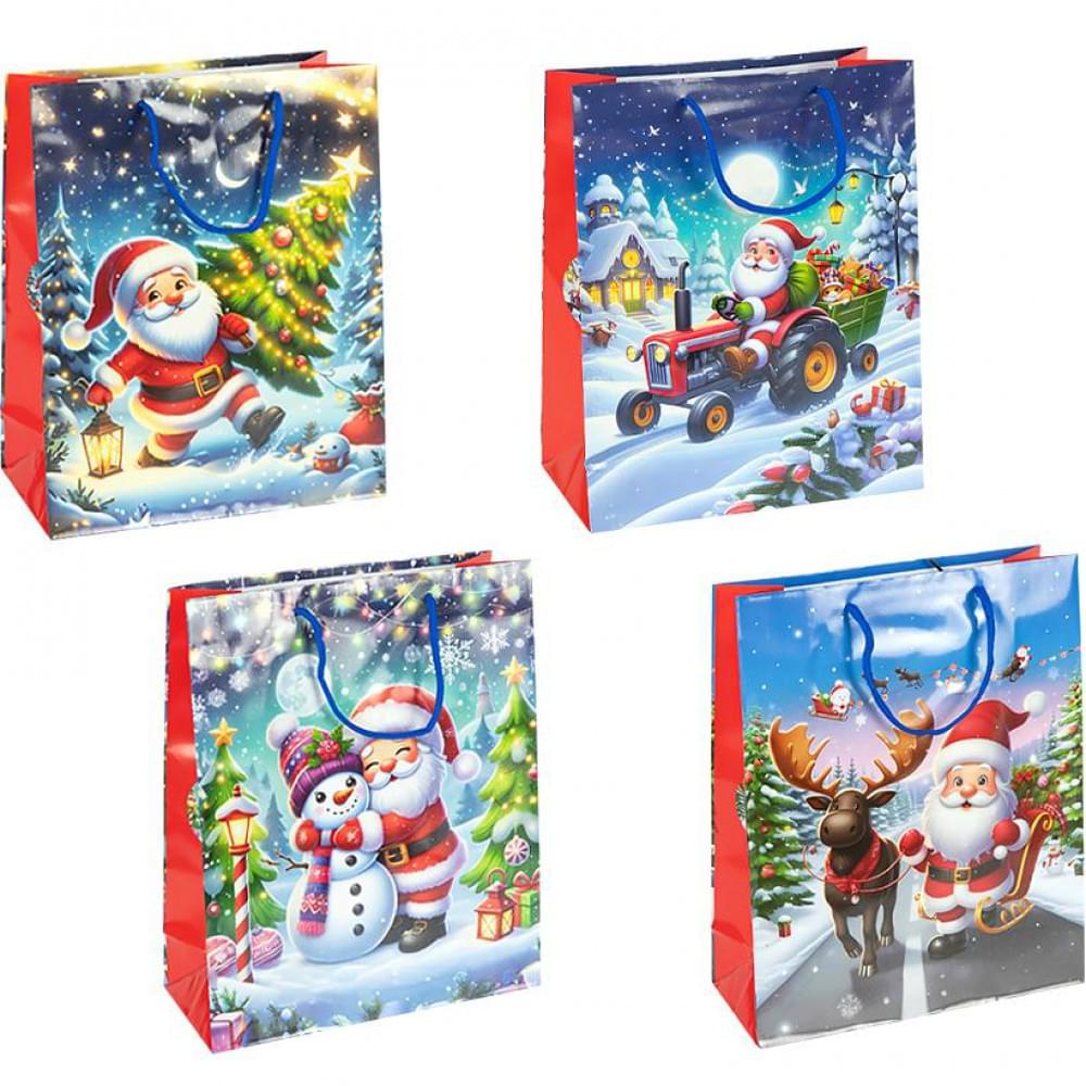 Пакет подарунковий "Новий Рік" 26х32х10см 2576-2, ціна за 6 шт. //