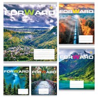 Зошити учнівські 12 аркушів клітинка Тверда Природа, 25 шт. в упаковці