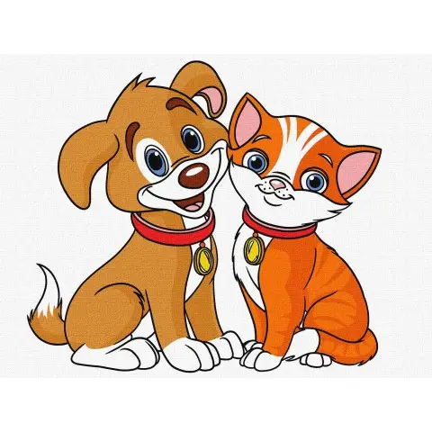 Набір для розпису по номерах для дітей 5+ Найкращі друзі, Ideyka, 30x40 см, КНО6204