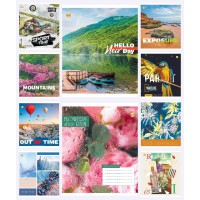 Зошити учнівські 60 аркушів клітинка Тверда 31601 Мікс 6, 10 шт. в упаковці